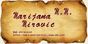 Marijana Mirović vizit kartica